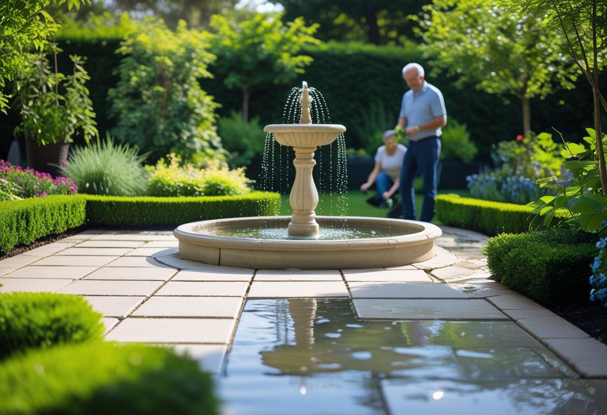 Sådan skaber du en smuk have med rene fliser og springvand